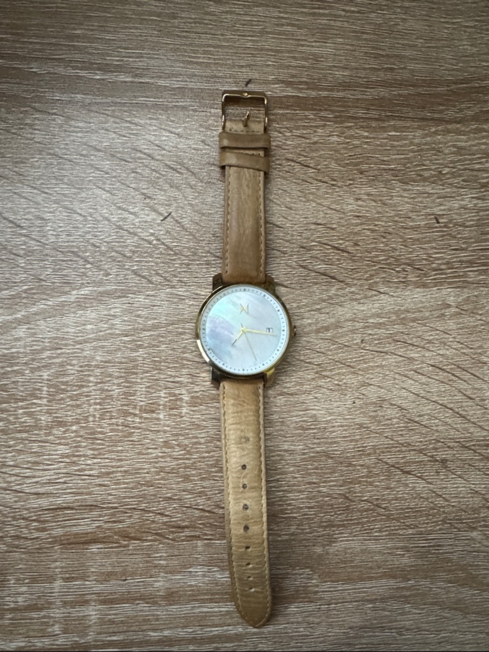 MVMT Gold Case Watch with Tan Leather Strap